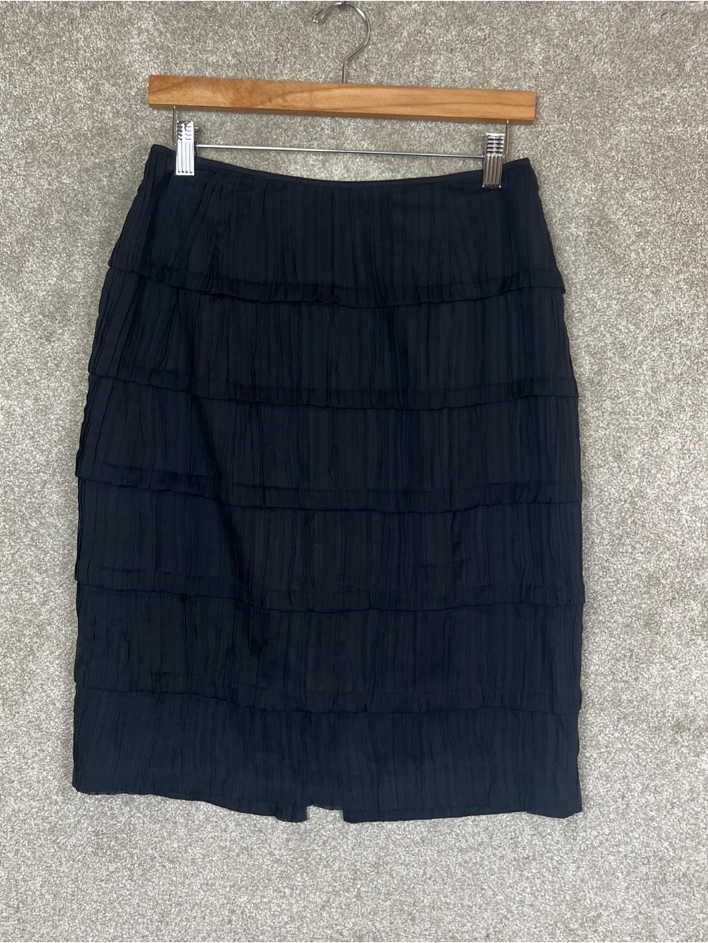Kay Unger New York Skirt Womens 6 Black Knee Length Back Zip Lined- 4971